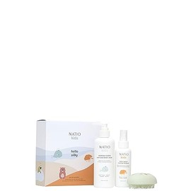 Natio Australia Kids Hello Silky Gift Set - Hair & Body Wash + Detangler (2 Full Size Products) With Brush - Gentle & Nourishing Gift - Made in Australia