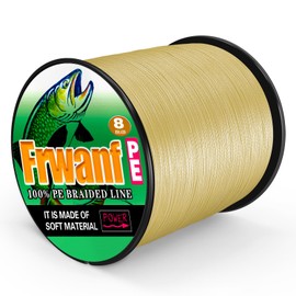 Frwanf Braided Fishing Line 8 Strands Super Strong PE Fishing String ExtremePower Fishing Braid Line for Saltwater and Fresh Water 130LB Test 300M/328Yards Yellow