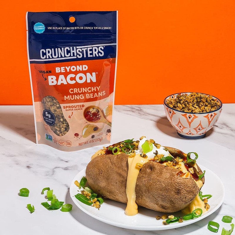 Crunchsters Crunchy Sprouted Mung Beans, Plant-Based Protein Super-Snack and Salad