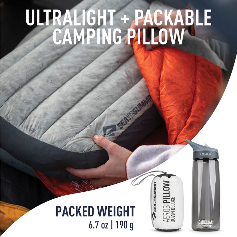 SEA TO SUMMIT Aero Down Pillow, Deluxe, Gray
