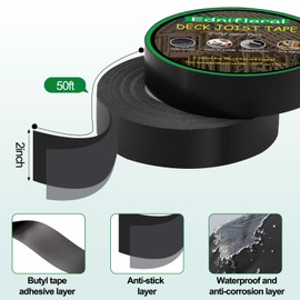 Ednifloral Joist Tape for Decking 2'' X 50', 6 Rolls Weather Resistance Deck Joist Tape, Waterproof and Anti-Corrosion Deck Tape (3)