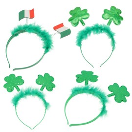 Healvian 4pcs Headband Saint Patricks Day Headband Decorative St Patricks Day Headband St Patrick Headband St Patrick Headpiece Patrick Hair Accessory Festival Hoops Green Plastic