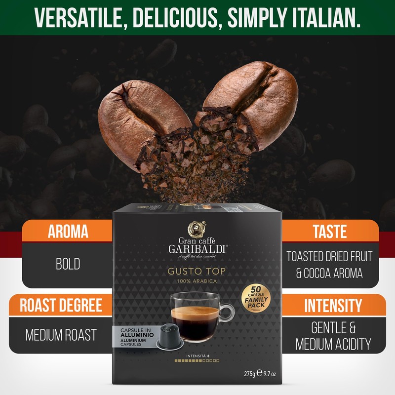 Gran Caffè Garibaldi Espresso Pods, Italian Roasted Compatible Nespresso Original
