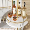 GarveeHome Gold Bar Carts with 3-Tiers Storage Shelves，Mobile Bar Seving