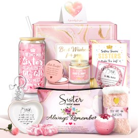 Sisters Birthday Gifts for Women Teen Girl, Best Friend Birthday Gifts Unique Friendship Gifts for Bestie BFF Friends Female Soul Sister Birthday Christmas Gift (Sisters Gifts-Pink)