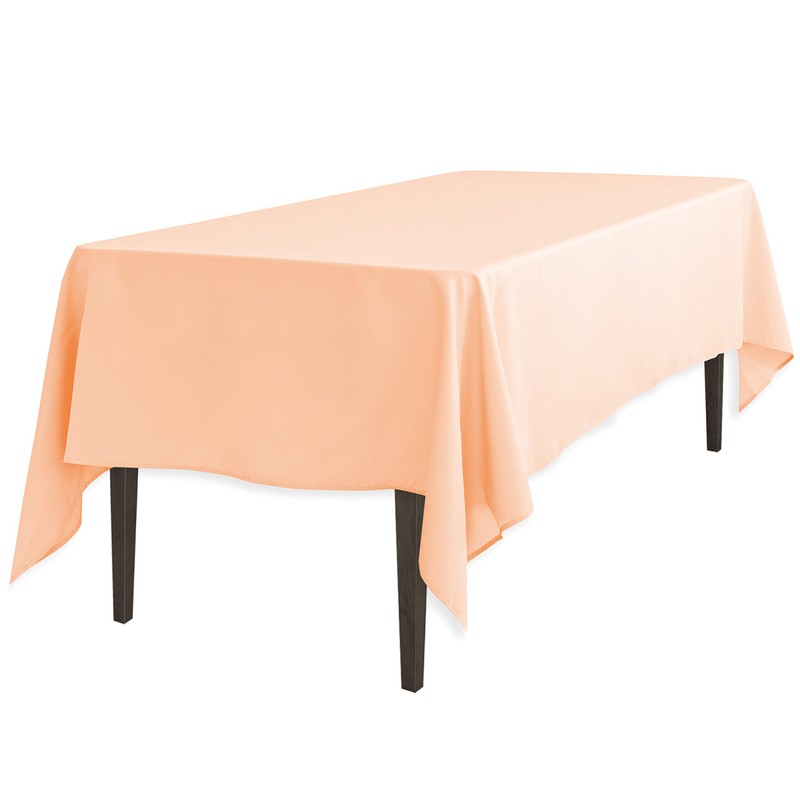 LinenTablecloth 70 X 120 in. Rectangular Polyester Tablecloth Peach