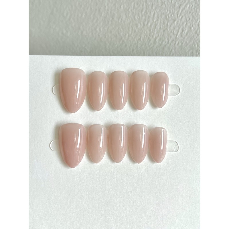 Daily mute tone skin color handmade nail tips - Petit