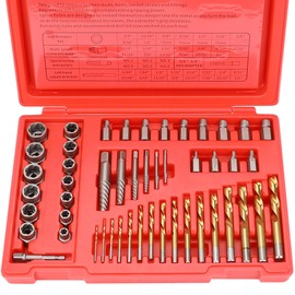 WYNNsky 49PCS Screw Extractor Drill Bit Set, Nut Remover Set, Multi-Spline Screw Extractors. Spiral Screw Extractors Left Hand Cobalt Drill Bits