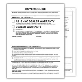 Buyers Guides for Car Dealers - Outdoor - Exterior Window Stickers - 8.5 x 11 Inches - (As is) -(100 Per Pack)