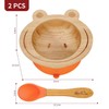 Vinsani Frog Bamboo Bowl and Spoon Set for Baby/Toddler, Frog