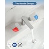 Cinwiny Brushed Nickel 3 Hole Bathroom Faucet, 8 Inch Widespread,