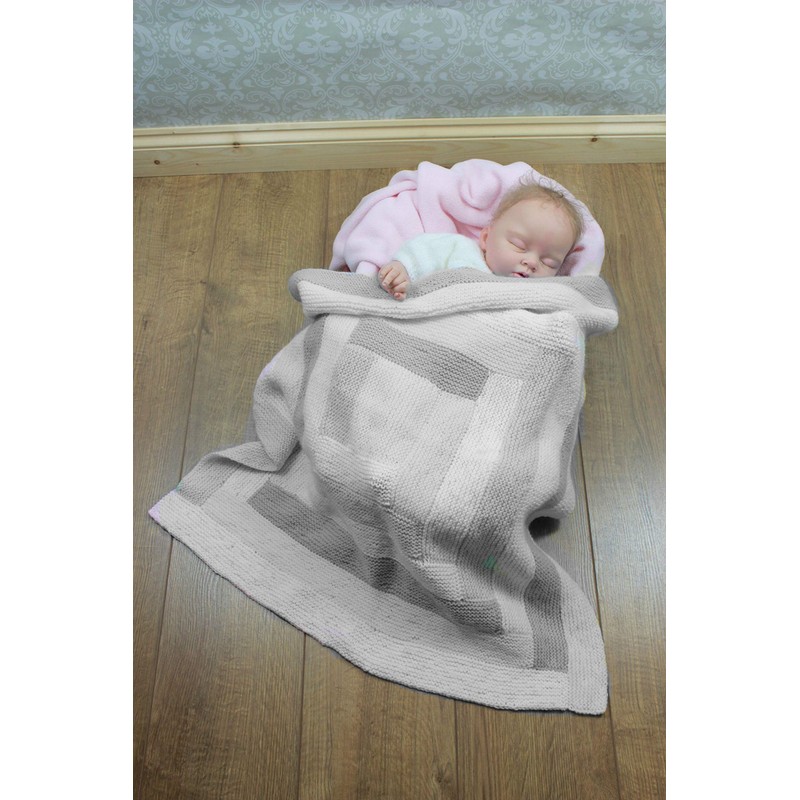 Knitting Pattern For Babies Blanket, Knitted Blanket Pattern, Log Cabin