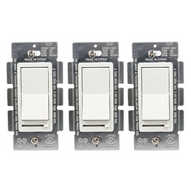 LED Wall Dimmer Switch for LED Lights,Three Way & Single Pole,150W LED and CFL Compatible, 600W Incandescent, Rocker Switch & Slide Dimmer, No Neutral Wire Required, 120V, 3 Pack