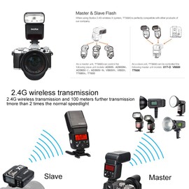 Godox TT350O Mini Camera Flash, Equipped with 2.4G Wireless Transmission, TTL LCD Panel, Adjustable Angle, Mini, Portable, High Speed Sync, Compatible with Olympus/Panasonic Cameras, Technical