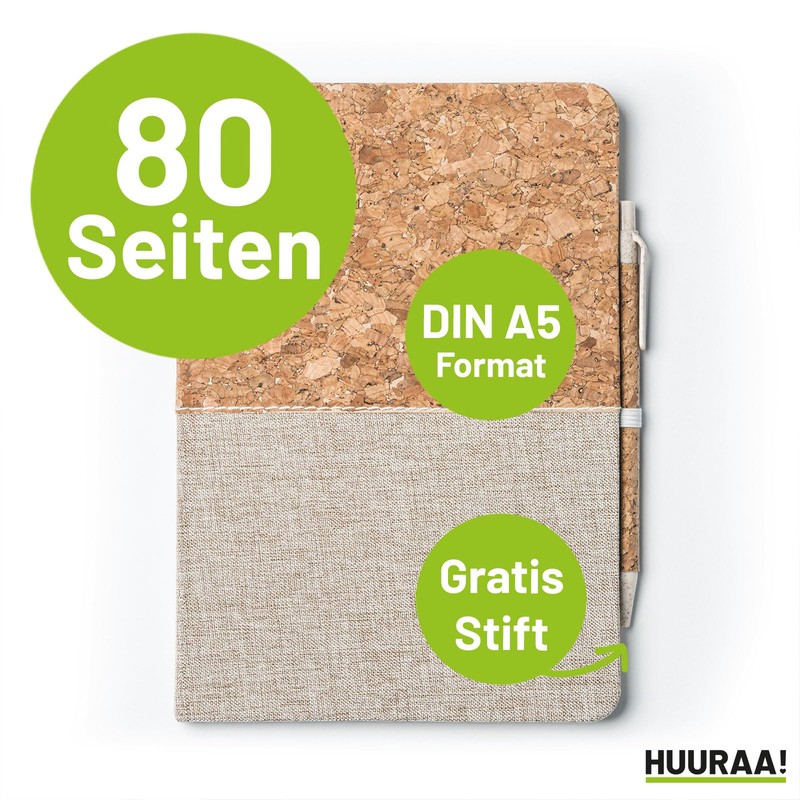 Huuraa Elephant Silhouette Notebook Gift DIN A5 80 Sheets Including