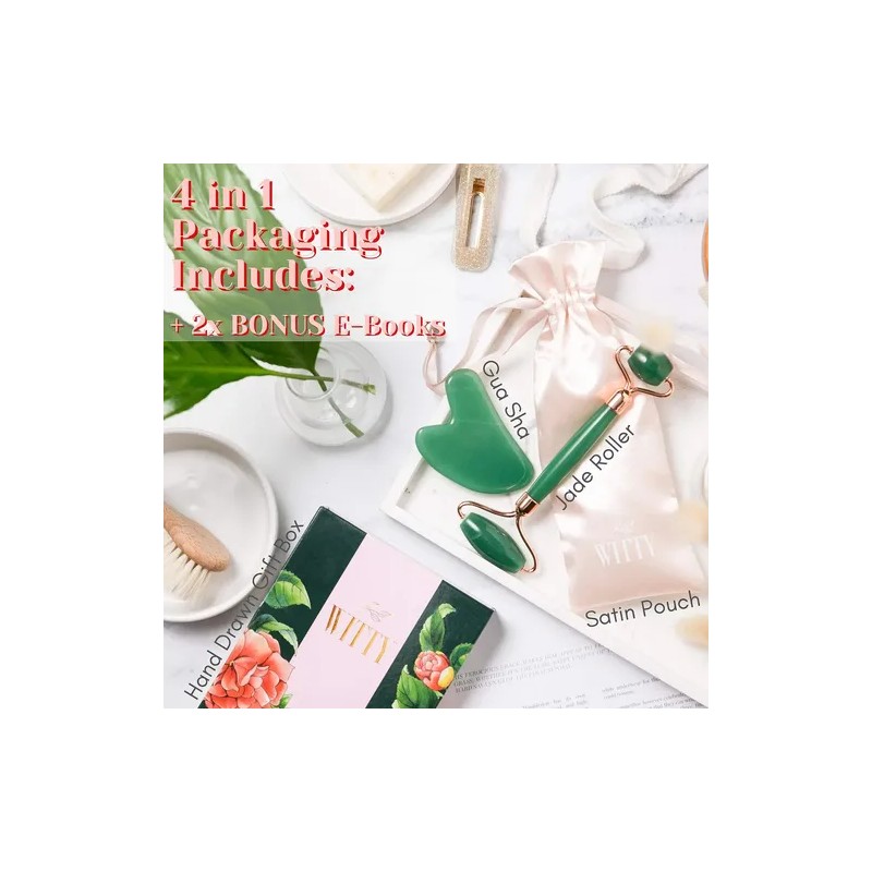 Rodillo Facial de Jade y Gua Sha Jade Facial Roller