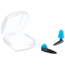Speedo Biofuse Aquatic Earplug, Comfortable Fit, Ergonomic Design, Ear Protection, Grey and Blue, Adult Unisex Size