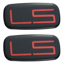 2PCS Epoxy resin LS EMBLEM Badge sticker decal Compatible For 99-07 Silverado Suburban (Red/Black)