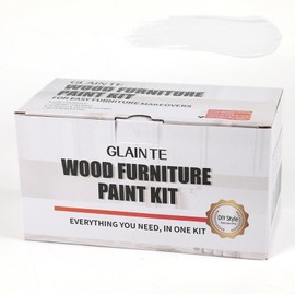 GLAINTE Furniture Paint Kit- Semi Gloss White Wood Paint for Cabinets, Doors, Tables, and Dressers Refinishing, Water-Based Home Decor Paint, Non-Toxic & Odorless, 32 OZ