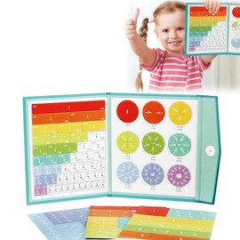 BIUBABIU Magnetic Fraction Educational Puzzle, Magnetic Fraction Tiles, Magnetic Fraction Teaching Aids, Fraction Pie Puzzles, Fractions Manipulatives Educational for Elementary School (1pc)