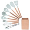 9PCS/Set Silicone Cooking Utensils Kitchenware Blue Kitchen Tool (Storage Bucket