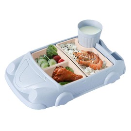 EFFORTS Children's Meal Plate, Lunch Plate, Children's Tableware Set, For Babies, Kids Plates, Natural Bamboo Fiber, Dividers, Characters, Supplementary Dishes, Kindergarten, Baby Food Training, Heat
