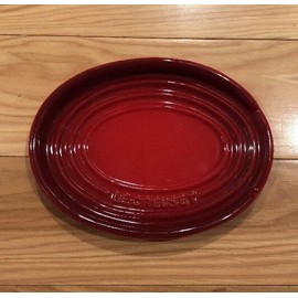 Le Creuset 6.5" Oval Spoon Rest LE CREUSET "Cerise" Red NWT Stoneware Ombre