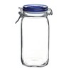Bormioli Rocco Fido Square Jaw with Blue Lid, 50-3/4-Ounce
