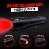 FADOMALL Red Light LED Flashlight Adjustable Focus Single Mode Red