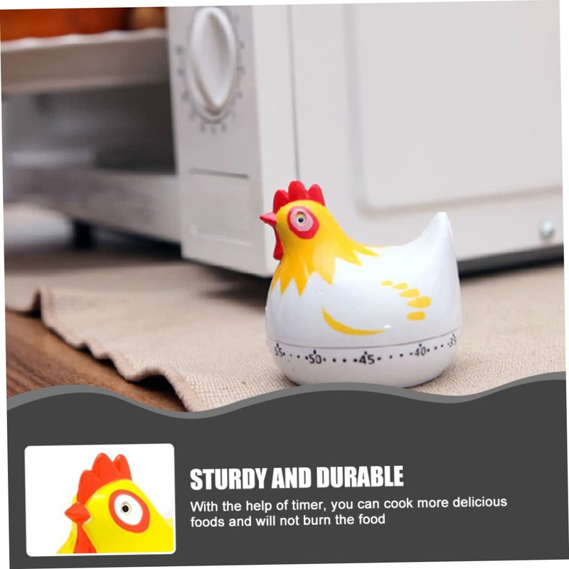 iplusmile 2pcs Cartoon Hen Timer for Cooking and Baking Mechanical
