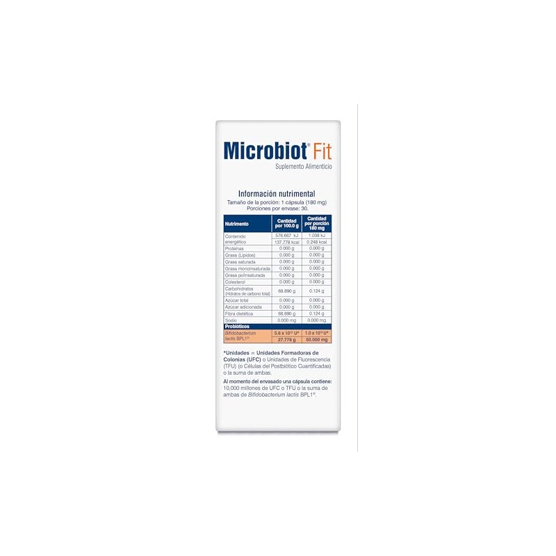 Microbiot Fit 30 Caps, Bifidobacterium Lactis Bpl-1