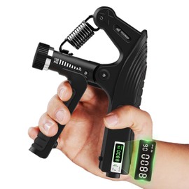 Grip Strength Trainer, Hand Grip Exerciser Strengthener, Adjustable Resistance 22-265Lbs [10-120kg], Forearm Strengthener with Counter and Timer, Hand Exerciser for Muscle Building and Injury Recover