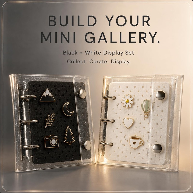 2 Pack Pin Display Binder, Clear PVC Pin Storage Book