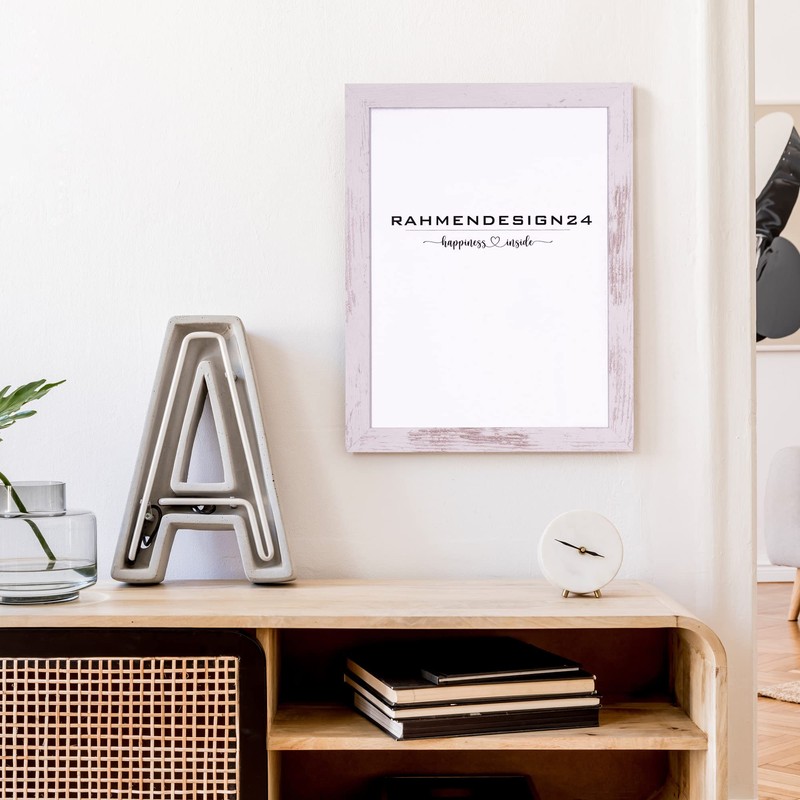 Rahmendesign24 London Picture Frame 21 x 28 cm White Vintage