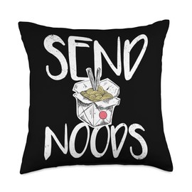 Send Noods Funny Innuendo Ramen Noodle Chinese Food Throw Pillow