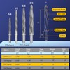 4 PCS Taper Reamers, 3/8", 1/2", 5/8", 3/4" High Speed