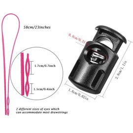CKANDAY Pack of 12 Replacement Drawstring with 12 Plastic Cord Locks for Jogging Bottoms Shorts Hoodie and Flexible Threader Universal Strap for Jackets Swimming Trunks Shoelaces Carry Bags