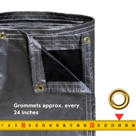 TARP SUPPLY Inc. 10' x 16' Super Heavy Duty 12 Mil Poly Tarp | Silver/Black Waterproof Cover with Brass Grommets | UV & Fade Resistant for Camping, Construction, Lawn & Garden