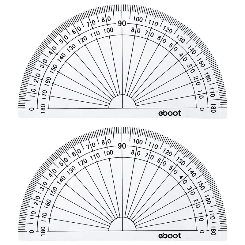 EBOOT 25 Pcs Math Protractors Plastic Protractor 180 Degrees, 4