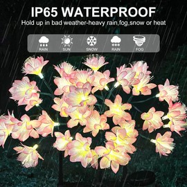 QINGYA Solar Garden Lights Outdoor Decorative - 4Pack Outdoor Garden Yard Decor - Waterproof Garden Solar Flowers Lights for Outside Yard Decor, Gifts for Women