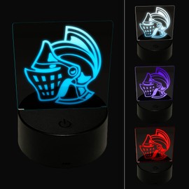 Medieval Knight Helmet 3D Illusion LED Night Light Sign Nightstand Desk Lamp