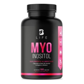 Inositol De 180 Cápsulas De 500mg. B Life Pure Inositol Sabor Sin sabor