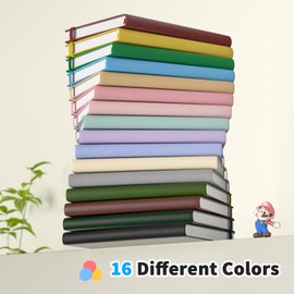 Smarpau A5 Notebook, 180 Pages Leather Journal Notebook Hardback Notepad, Thick Journal for Women Men, No Bleed for Writing, Note Book for Office School Travel-Beige