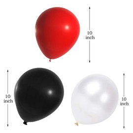 Red Black and White Balloons 10 Inch Latex Balloons Set for Boys Casino Racing Theme Birthday Wedding Baby Shower Graduation Party Decorations Balloons Pack of 25