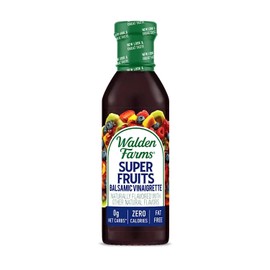 Walden Farms Vinaigrette Salad Dressings - Calorie-Free, Gluten-Free, Low Carb, Keto-Friendly, Vegan, Sugar-Free, Vinaigrette Dressings with Bold Flavor for Salads & Marinades (12 Fl Oz (Pack of 1), Super Fruits Balsamic Vinaigrette)