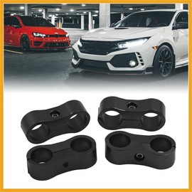 Partuto 4 Pcs AN6 13mm Black Aluminium Alloy Fuel Oil Hose Separator Clamp Replacement