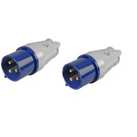 2 x 32 Amp 3 Pin Cable Trailing Site Plug 240V Volt Caravan Garage Generator Single Phase DX/3001661