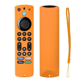 TOKERSE Silicone Remote Case for Fire TV Stick 4K Max 2nd Gen/Toshiba/Insignia/Pioneer/Omni Series Fire TV Alexa Voice Remote Enhanced, Anti-Slip Protective Cover Sleeve with Lanyard - Orange