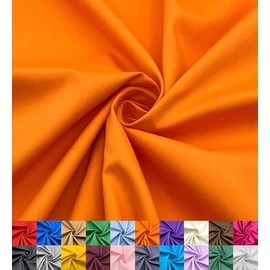EOVEA - Cotton Polyester Fabric by The Yard – 60" Wide Broadcloth Fabric, Soft, Lightweight & Breathable Material for Lining, Curtains, Bedding, Skirts, Sewing Projects (Orange, 10 Yard)