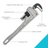DURATECH Pipe Wrench, Heavy Duty Aluminum Straight Pipe Wrench, 14-inch/350mm